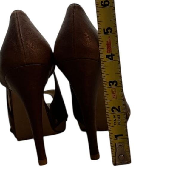 STUART WEITZMAN Leather Open Toe Studded Pump SZ 5 - Picture 5 of 10